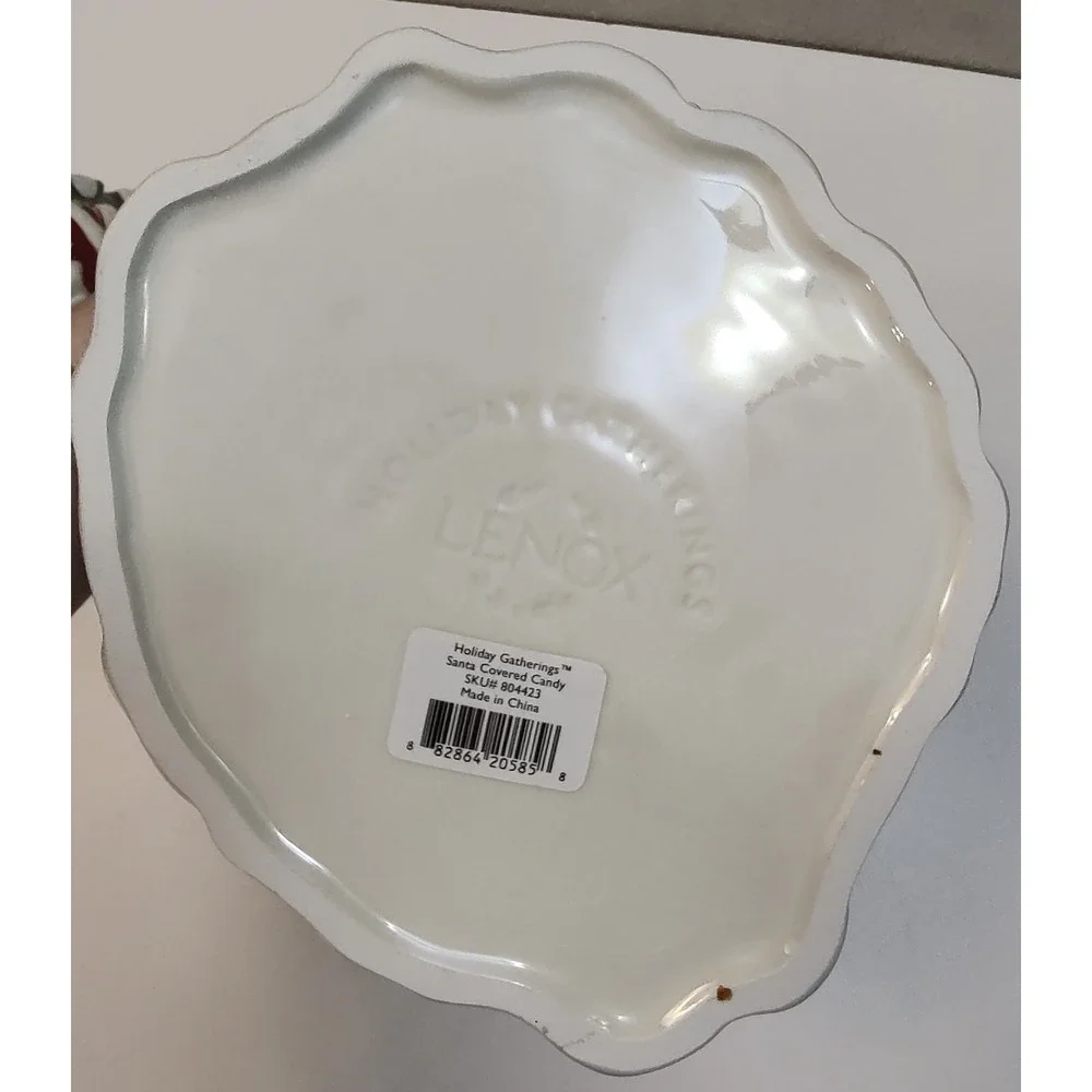 Lenox Holiday Gatherings Santa Covered Candy Dish Christmas Treat SKU# 828642058